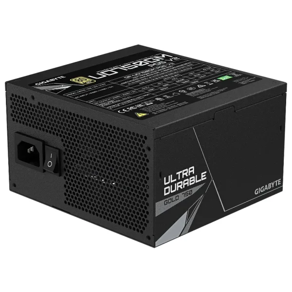 Fuente de alimentación modular Gigabyte UD750GM PG5 V2 750W 80 PLUS Gold, Preparada para PCIe 5.1