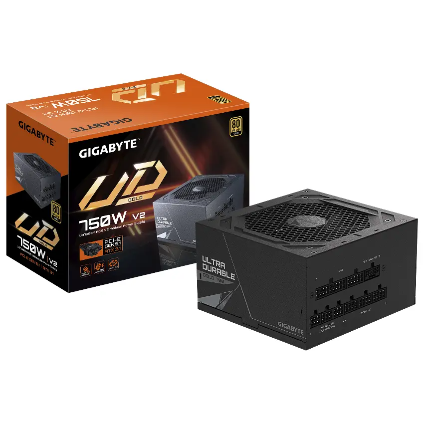 Fuente de alimentación modular Gigabyte UD750GM PG5 V2 750W 80 PLUS Gold, Preparada para PCIe 5.1 Fuente de alimentación modular Gigabyte UD750GM PG5 V2 750W 80 PLUS Gold, Preparada para PCIe 5.1