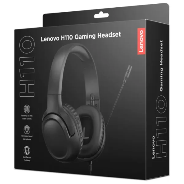 Auriculares Lenovo H110, Gamer, Mini Plug 3.5mm, Negro
