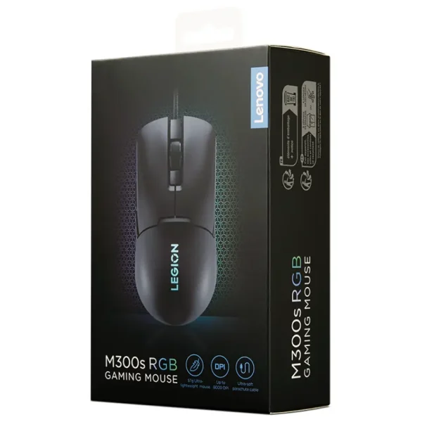 Mouse Lenovo Legion M300s, Gamer, USB, Negro