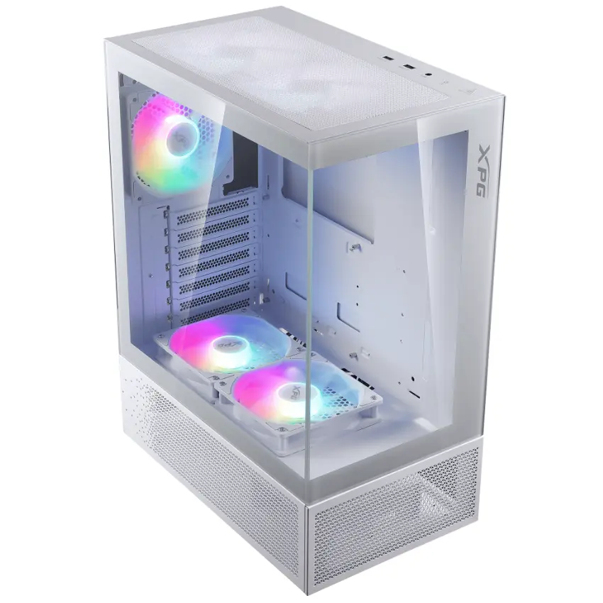Gabinete ADATA XPG INVADER X MINI, ATX, Sin Fuente, 2 Vidrios Templados, 5 Fan 12 cm ARGB, Blanco
