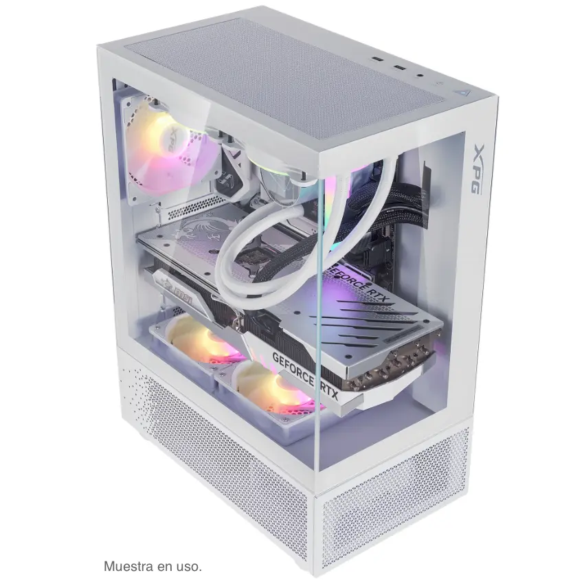 Gabinete ADATA XPG INVADER X MINI, ATX, Sin Fuente, 2 Vidrios Templados, 5 Fan 12 cm ARGB, Blanco