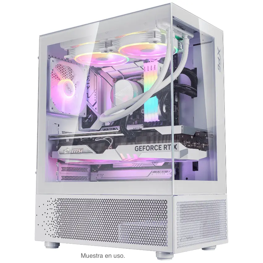 Gabinete ADATA XPG INVADER X MINI, ATX, Sin Fuente, 2 Vidrios Templados, 5 Fan 12 cm ARGB, Blanco