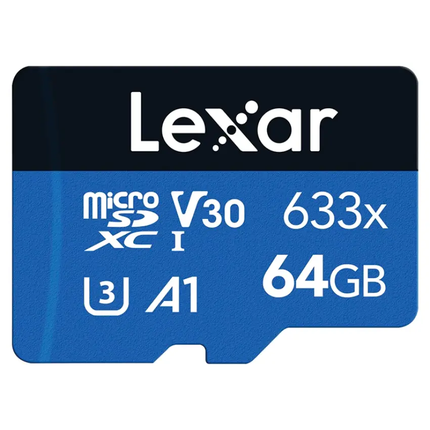Tarjeta de Memoria microSDXC Lexar High-Performance 633x 64GB, UHS-I, U1, V30, A1, Clase 10