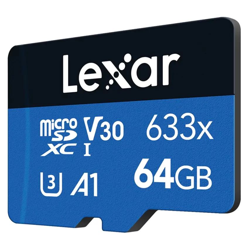 Tarjeta de Memoria microSDXC Lexar High-Performance 633x 64GB, UHS-I, U1, V30, A1, Clase 10