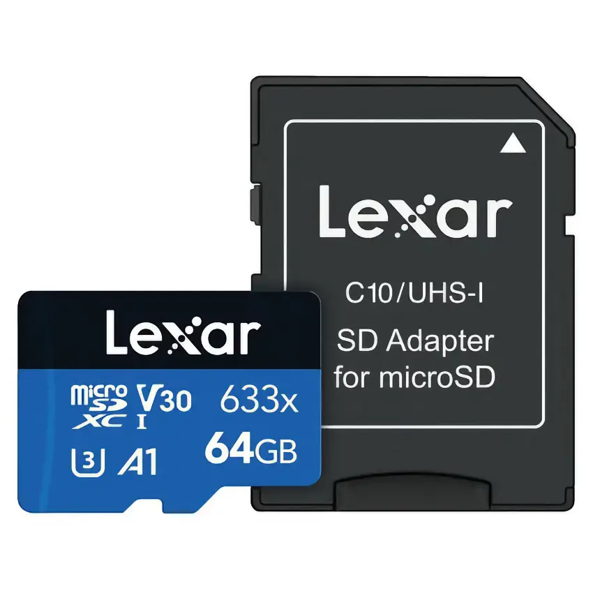 Tarjeta de Memoria microSDXC Lexar High-Performance 633x 64GB, UHS-I, U1, V30, A1, Clase 10