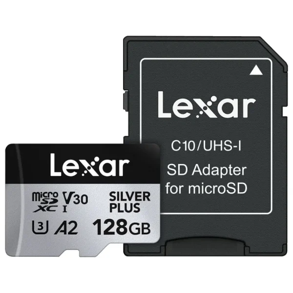 Tarjeta de Memoria microSDXC Lexar SILVER PLUS 128GB, UHS-I, U3, V30, A2, Clase 10