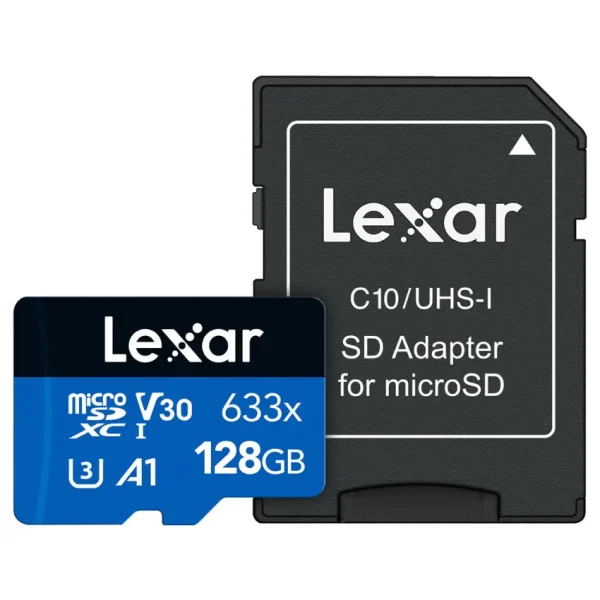 Tarjeta de Memoria microSDXC Lexar High-Performance 633x 128GB, UHS-I, U1, V30, A1, Clase 10