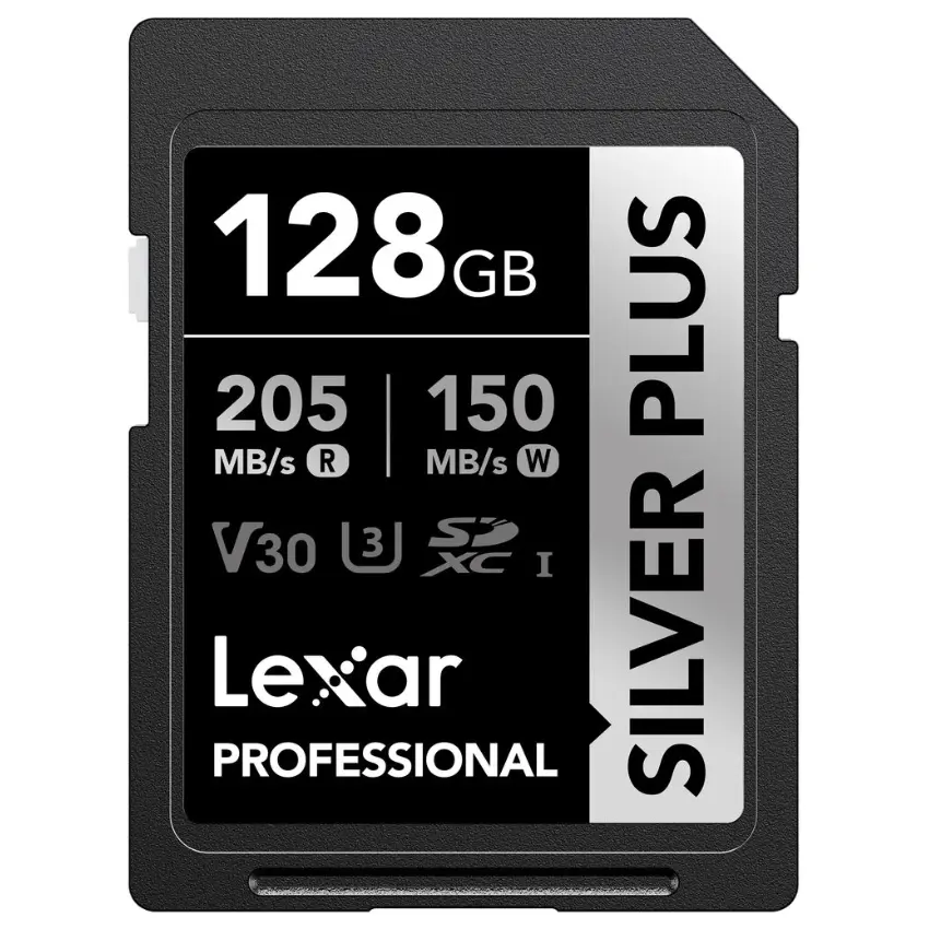 Tarjeta de Memoria SDXC Lexar SILVER PLUS 128GB, UHS-I, U3, V30, Clase 10