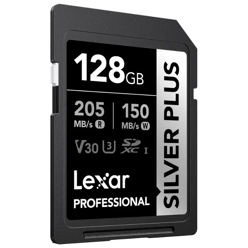 Tarjeta de Memoria SDXC Lexar SILVER PLUS 128GB, UHS-I, U3, V30, Clase 10