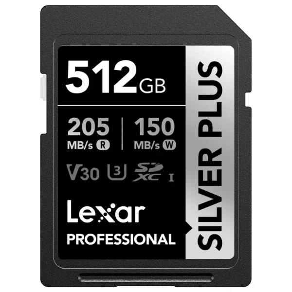 Tarjeta de Memoria SDXC Lexar SILVER PLUS 512GB, UHS-I, U3, V30, Clase 10