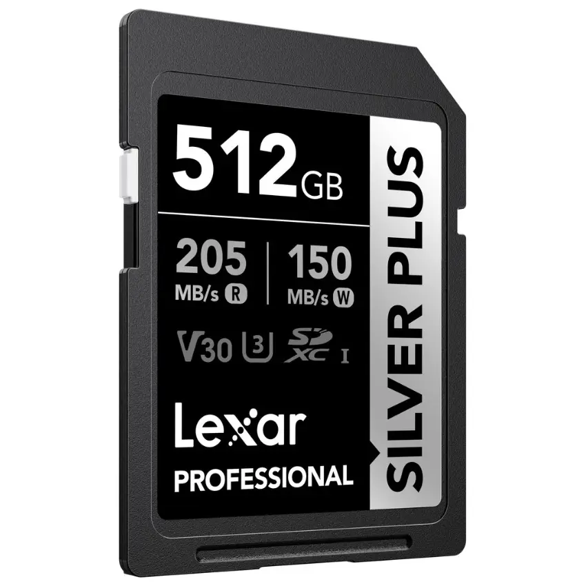 Tarjeta de Memoria SDXC Lexar SILVER PLUS 512GB, UHS-I, U3, V30, Clase 10