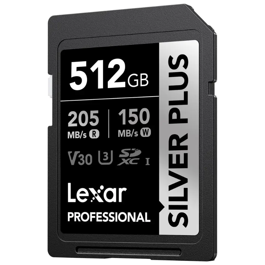 Tarjeta de Memoria SDXC Lexar SILVER PLUS 512GB, UHS-I, U3, V30, Clase 10