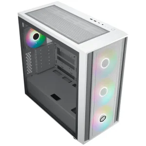 Gabinete Cooler Master MasterBox 600, E-ATX, Sin Fuente, Vidrio Templado, 1 Fan 12 cm ARGB / 3 Fan 14 cm ARGB, Blanco