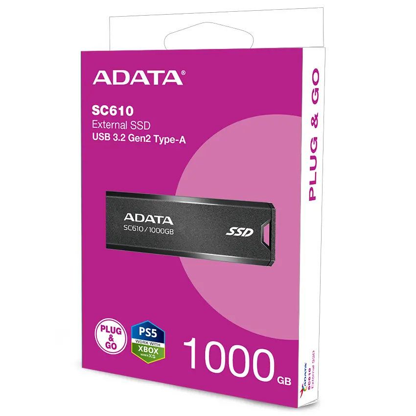 Disco Externo SSD ADATA SC610 1TB, USB 3.2 Gen 2 Disco Externo SSD ADATA SC610 1TB, USB 3.2 Gen 2