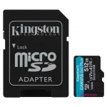 Tarjeta de Memoria microSDXC Kingston Canvas Go! Plus 512GB, UHS-I, U3, V30, A2, Clase 10, Adaptador