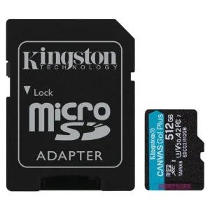 Tarjeta de Memoria microSDXC Kingston Canvas Go! Plus 512GB, UHS-I, U3, V30, A2, Clase 10, Adaptador