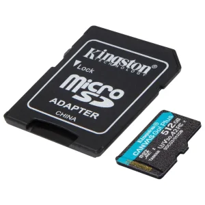Tarjeta de Memoria microSDXC Kingston Canvas Go! Plus 512GB, UHS-I, U3, V30, A2, Clase 10, Adaptador