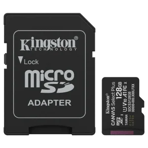 Tarjeta de Memoria microSDXC Kingston Canvas Select Plus 128GB, UHS-I, U1, V10, A1, Clase 10, Adaptador