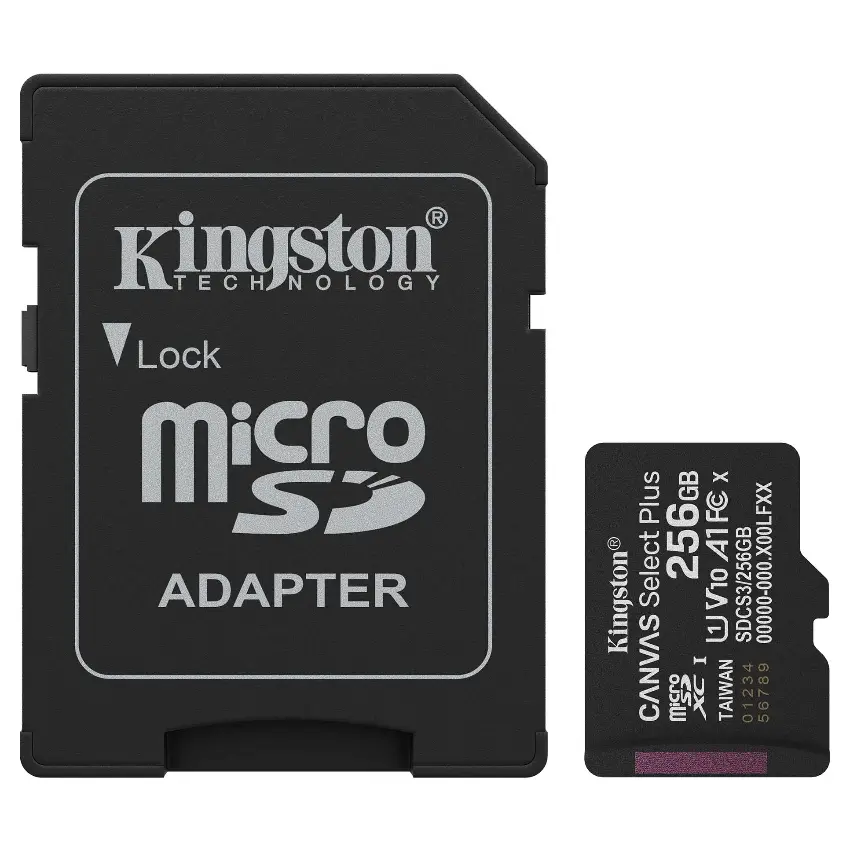 Tarjeta de Memoria microSDXC Kingston Canvas Select Plus 256GB, UHS-I, U1, V10, A1, Clase 10, Adaptador Tarjeta de Memoria microSDXC Kingston Canvas Select Plus 256GB, UHS-I, U1, V10, A1, Clase 10, Adaptador