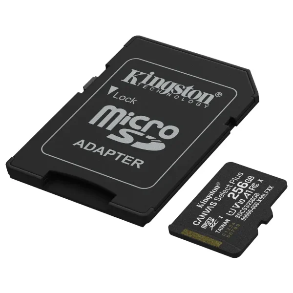 Tarjeta de Memoria microSDXC Kingston Canvas Select Plus 256GB, UHS-I, U1, V10, A1, Clase 10, Adaptador
