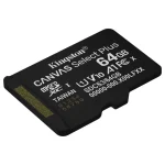 Tarjeta de Memoria microSDXC Kingston Canvas Select Plus 64GB, UHS-I, U1, V10, A1, Clase 10, Adaptador