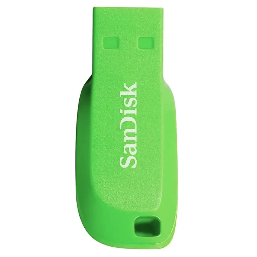 Pendrive SanDisk Cruzer Blade, USB 2.0, Electric Green, Verde Pendrive SanDisk Cruzer Blade, USB 2.0, Electric Green, Verde