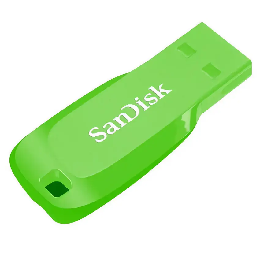 Pendrive SanDisk Cruzer Blade, USB 2.0, Electric Green, Verde Pendrive SanDisk Cruzer Blade, USB 2.0, Electric Green, Verde