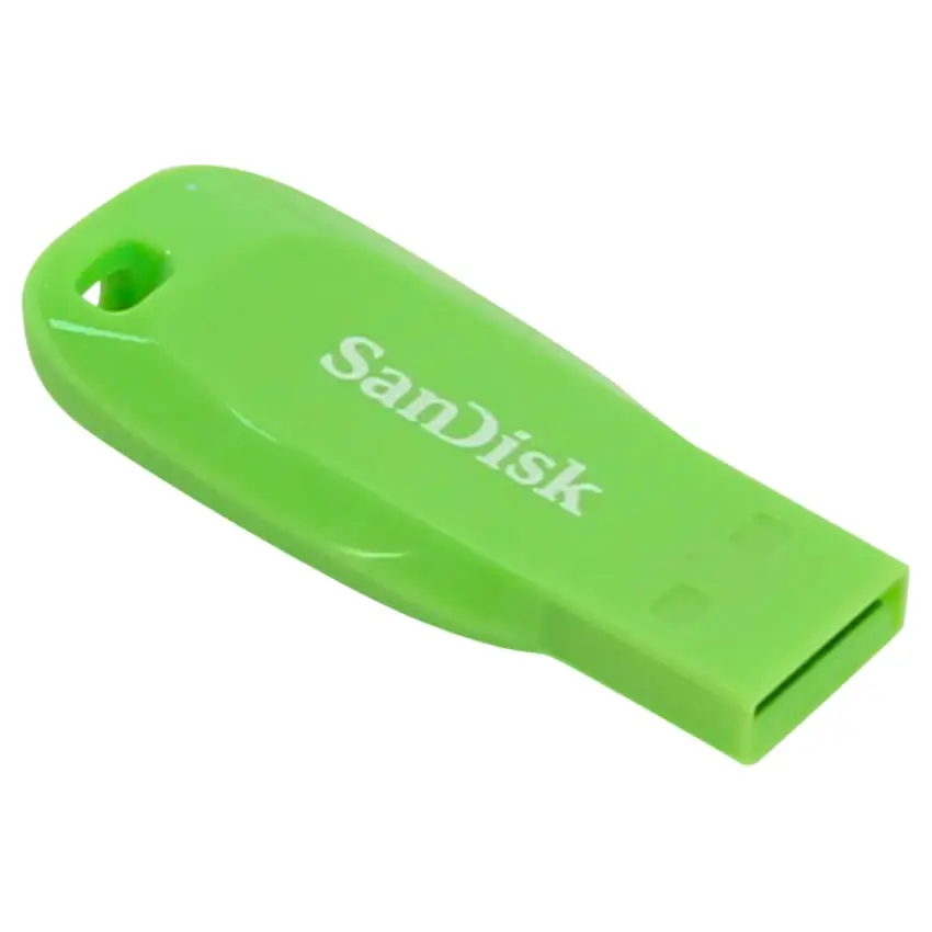 Pendrive SanDisk Cruzer Blade, USB 2.0, Electric Green, Verde Pendrive SanDisk Cruzer Blade, USB 2.0, Electric Green, Verde