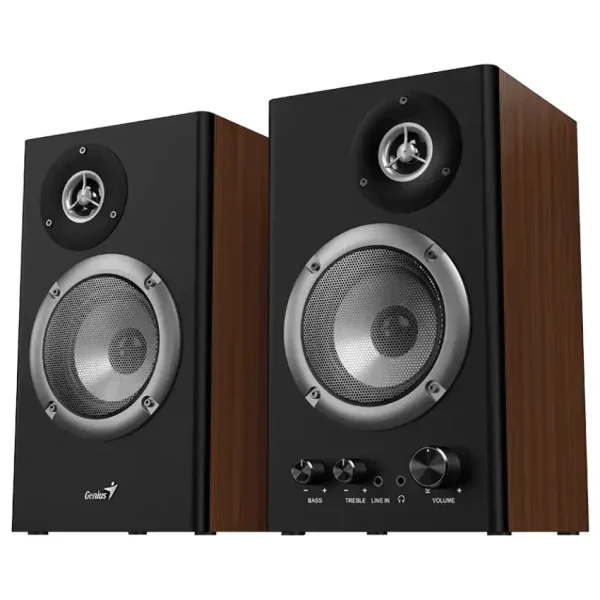 Parlantes Genius SP-HF1200B, 36 W RMS, Mini Plug 3.5 mm, Marrón