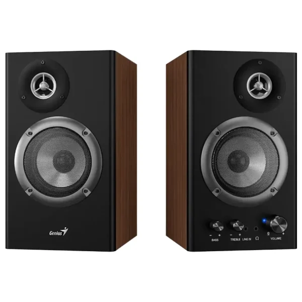 Parlantes Genius SP-HF1200B, 36 W RMS, Mini Plug 3.5 mm, Marrón