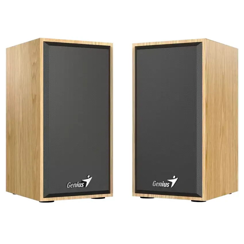 Parlantes Genius SP-HF180, 6 W RMS, Mini Plug 3.5 mm, Marrón Claro Parlantes Genius SP-HF180, 6 W RMS, Mini Plug 3.5 mm, Marrón Claro