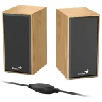 Parlantes Genius SP-HF180, 6 W RMS, Mini Plug 3.5 mm, Marrón Claro