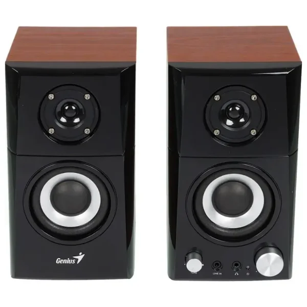 Parlantes Genius SP-HF500A II, 16 W RMS, Mini Plug 3.5 mm, Marrón