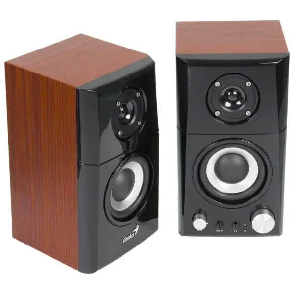 Parlantes Genius SP-HF500A II, 16 W RMS, Mini Plug 3.5 mm, Marrón