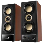 Parlantes Genius SP-HF800BT, 20 W RMS, Bluetooth, Mini Plug 3.5 mm, USB-A, Marrón