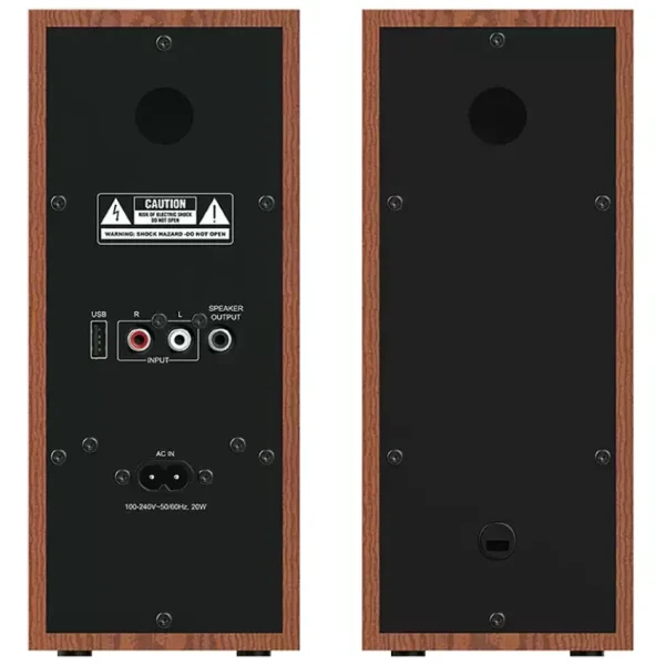 Parlantes Genius SP-HF800BT, 20 W RMS, Bluetooth, Mini Plug 3.5 mm, USB-A, Marrón