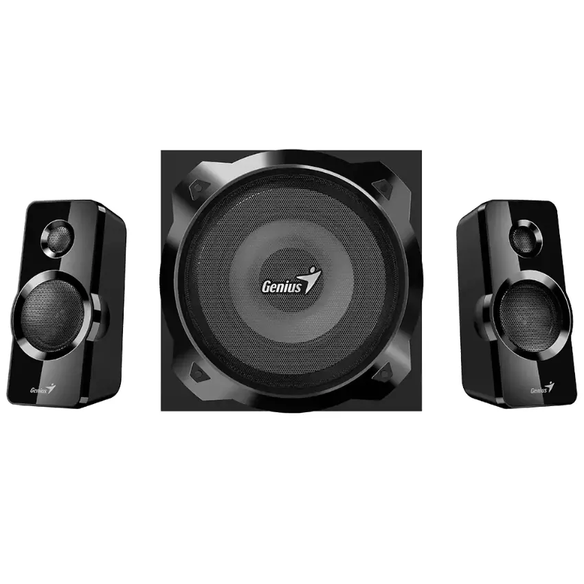 Parlantes Genius SW-2.1 1850BT, 2.1, 50 W RMS, Bluetooth, Mini Plug 3.5 mm, RCA, Negro