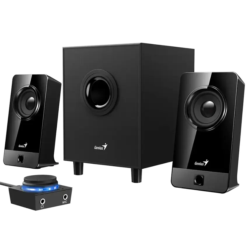 Parlantes Genius SW-2.1 300X, 2.1, 10 W RMS, Mini Jack 3.5 mm, Negro Parlantes Genius SW-2.1 300X, 2.1, 10 W RMS, Mini Jack 3.5 mm, Negro