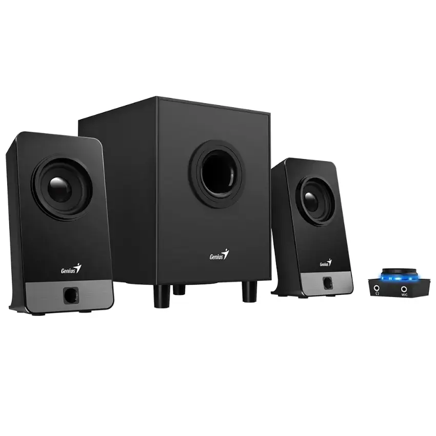 Parlantes Genius SW-2.1 300X, 2.1, 10 W RMS, Mini Jack 3.5 mm, Negro Parlantes Genius SW-2.1 300X, 2.1, 10 W RMS, Mini Jack 3.5 mm, Negro