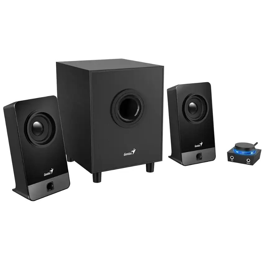 Parlantes Genius SW-2.1 300X, 2.1, 10 W RMS, Mini Jack 3.5 mm, Negro Parlantes Genius SW-2.1 300X, 2.1, 10 W RMS, Mini Jack 3.5 mm, Negro