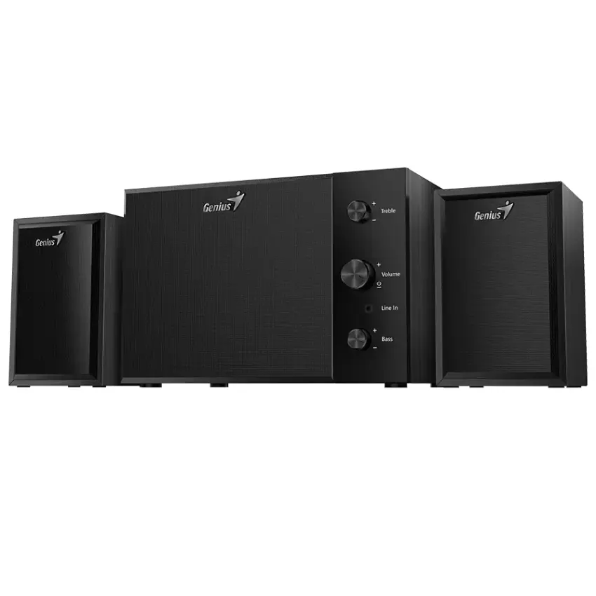 Parlantes Genius SW-2.1 350, 2.1, 15 W RMS, Mini Jack 3.5 mm, Negro