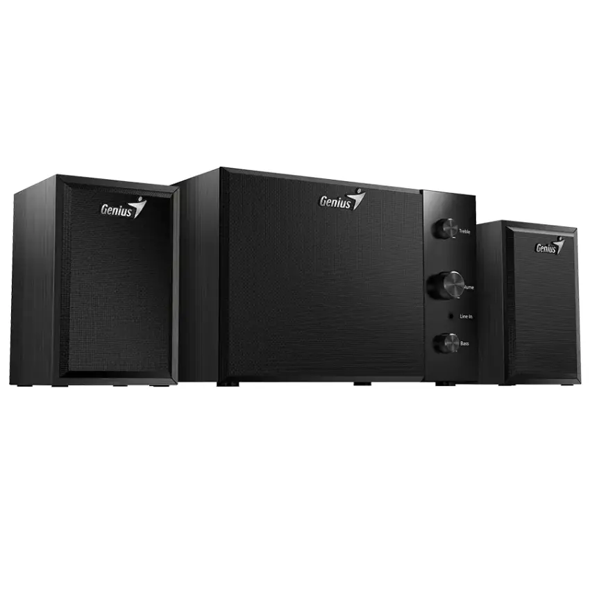 Parlantes Genius SW-2.1 350, 2.1, 15 W RMS, Mini Jack 3.5 mm, Negro