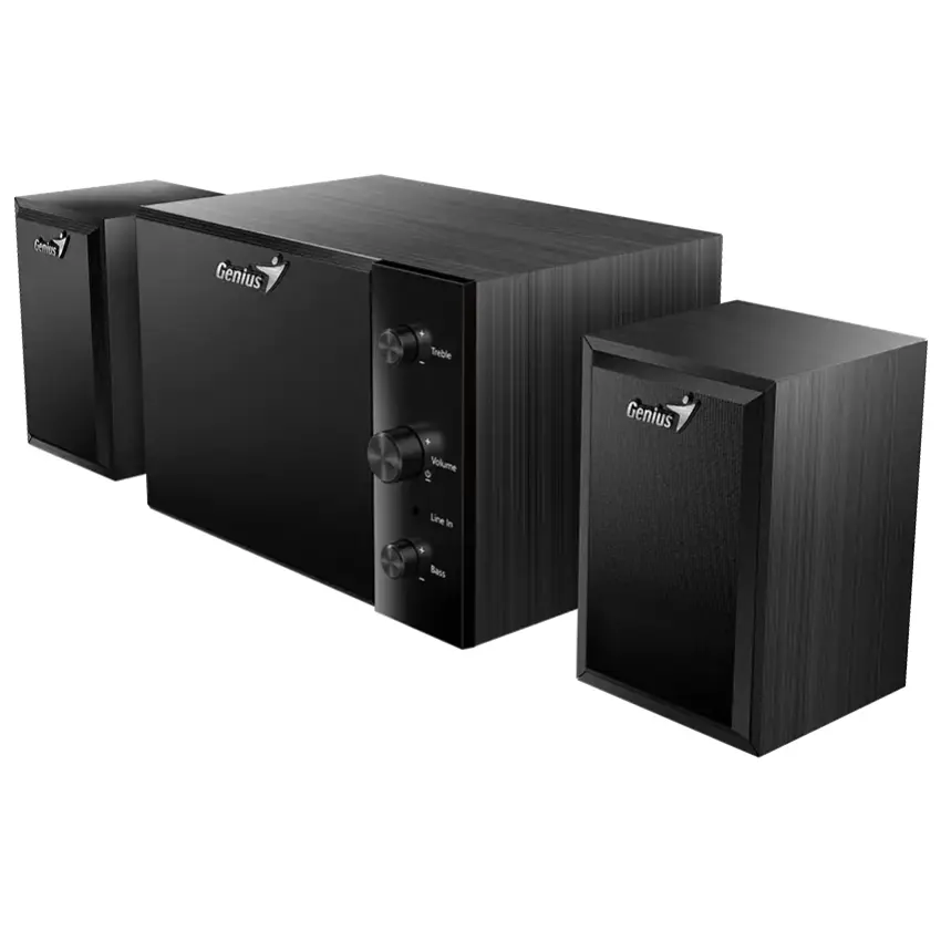 Parlantes Genius SW-2.1 350, 2.1, 15 W RMS, Mini Jack 3.5 mm, Negro