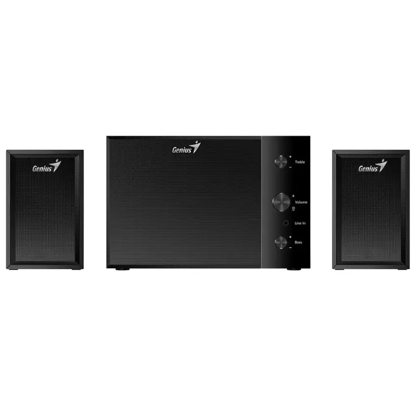 Parlantes Genius SW-2.1 350, 2.1, 15 W RMS, Mini Jack 3.5 mm, Negro