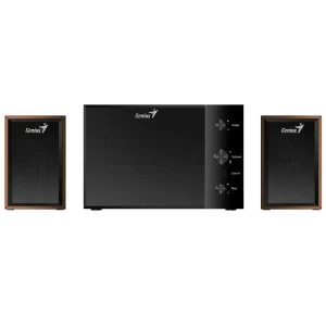 Parlantes Genius SW-2.1 350, 2.1, 15 W RMS, Mini Jack 3.5 mm, Marrón