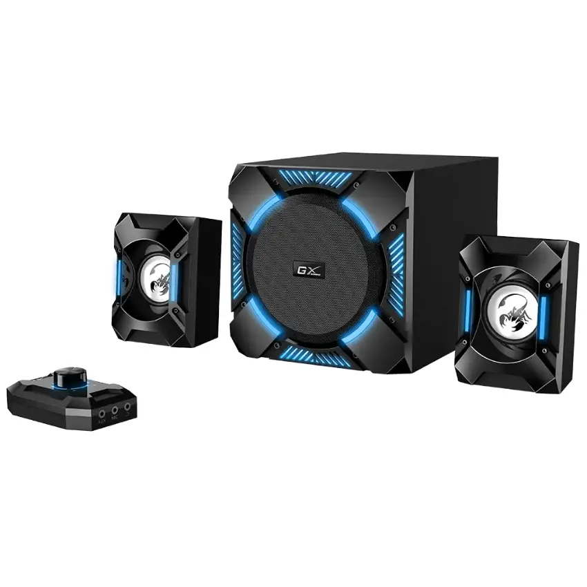 Parlantes Genius SW-G2.1 1200, 2.1, 36 W RMS, Mini Jack 3.5 mm, Mini Plug 3.5 mm, RCA, Negro Parlantes Genius SW-G2.1 1200, 2.1, 36 W RMS, Mini Jack 3.5 mm, Mini Plug 3.5 mm, RCA, Negro