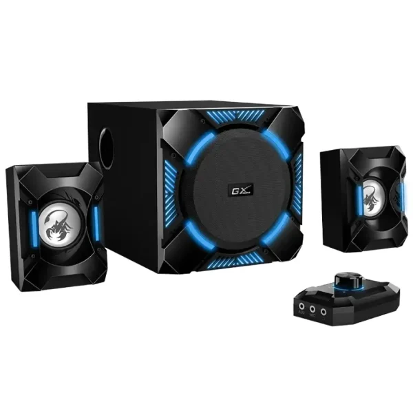 Parlantes Genius SW-G2.1 1200, 2.1, 36 W RMS, Mini Jack 3.5 mm, Mini Plug 3.5 mm, RCA, Negro