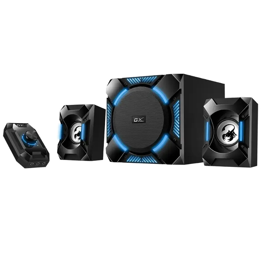 Parlantes Genius SW-G2.1 1200, 2.1, 36 W RMS, Mini Jack 3.5 mm, Mini Plug 3.5 mm, RCA, Negro Parlantes Genius SW-G2.1 1200, 2.1, 36 W RMS, Mini Jack 3.5 mm, Mini Plug 3.5 mm, RCA, Negro