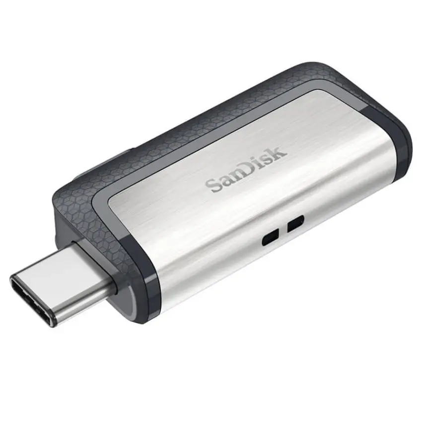 Pendrive SanDisk Ultra Dual Drive, USB tipo C, Gris/Plateado